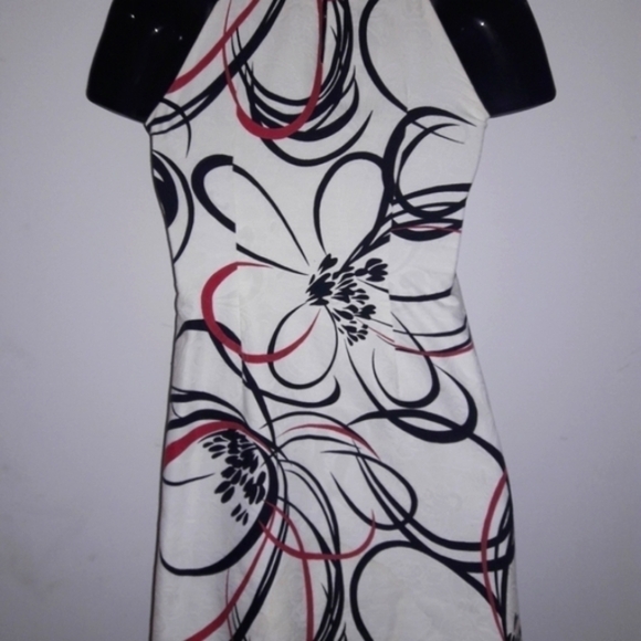 Petites Graphic Print A-Line Dress, 0P - Picture 7 of 9